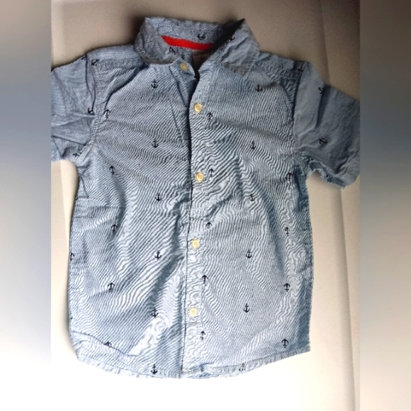 Carter's Light Blue Short Sleeve Anchor Buttondown - Picture 1 of 1